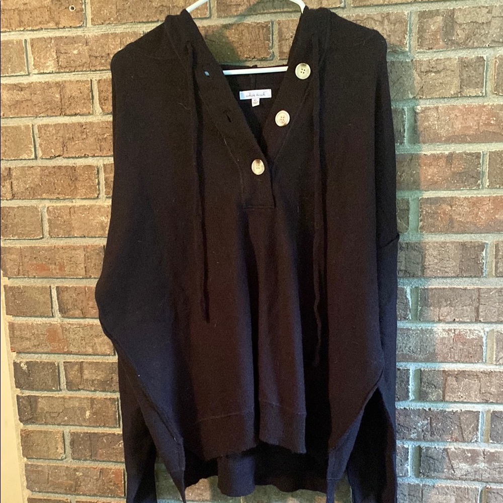 White Birch Black V-Neck Sweater